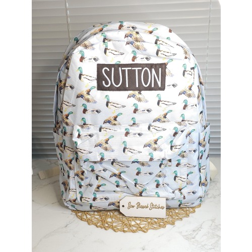 Monogram duck backpack, personalized school duck backpack, diaper bag backpack, baby shower gift, boy birthday gift