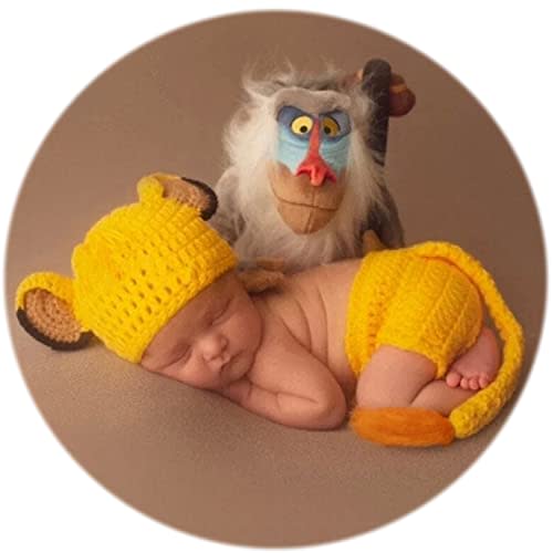 Zeroest Newborn Photography Props Outfits, Crochet Lion Sets for Baby photoshoot Infants Girl Boy Picture Photo Costume