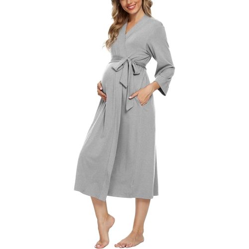 Xpenyo Women's Maternity Sleepwear,Labor/Delivery/Nursing/Hospital Nightgown Kimono Robes Long Pregnancy Loungewear