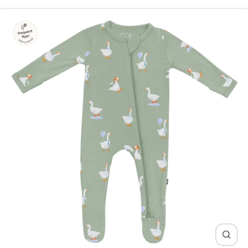 Zippered Footie in Silly Goose