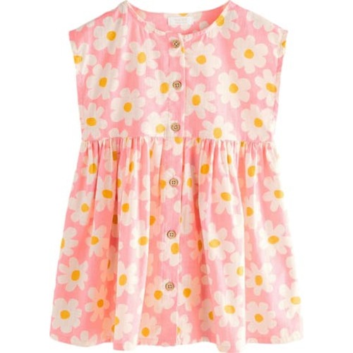 Kids' Floral Print Cotton Button Front Dress, 2-3Y