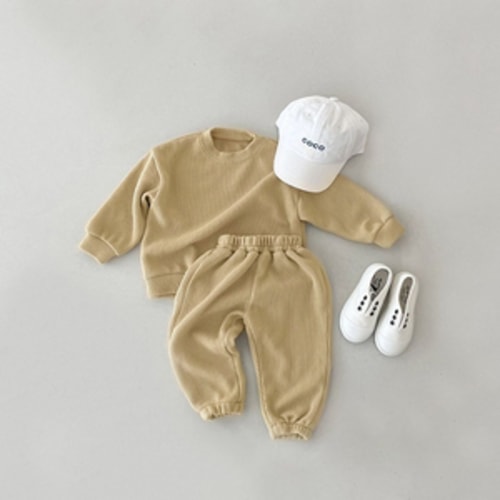 Ribbed Cotton Lounge Set – Pastel Tones – Teeny Mini Me