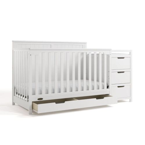 Graco Hadley 5-in-1 Convertible Crib and Changer with Drawer White