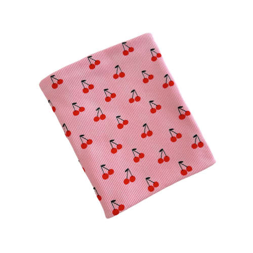 Organic Cotton Waffle Swaddle, Pink Cherries