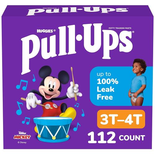 Pull-Ups Boys' Potty Training Pants, Size 3T-4T Training Underwear (32-40 lbs), 112 Count (4 Packs of 28), Packaging May Vary