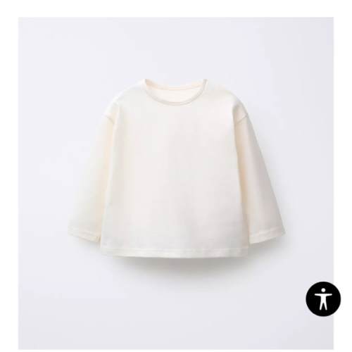 PLAIN LONG SLEEVE T-SHIRT - Ecru | ZARA United States