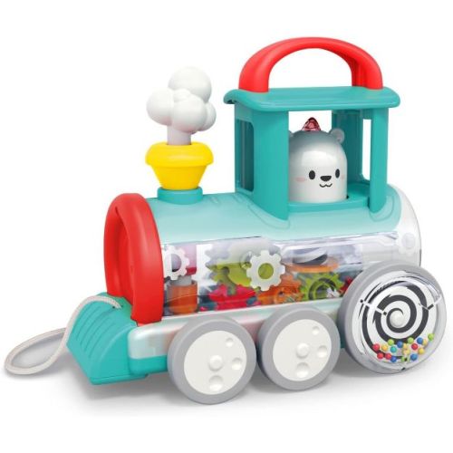 Hola Push Along Train Engine Interactive Toy for Infants and Toddlers