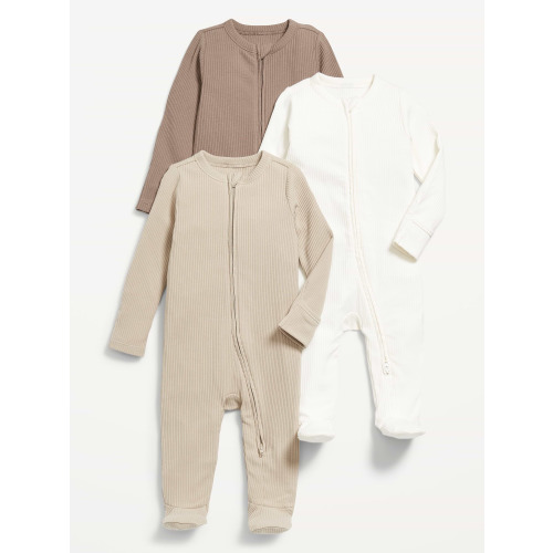 2-Way-Zip Sleep & Play Footed One-Piece 3-Pack for Baby
