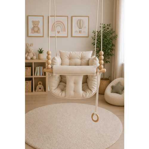 Montessori Baby Swing, Indoor Wooden Toddler Hanging Chair, Playroom Furniture, Nursery Decor