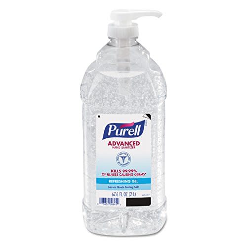 Purell Advanced Hand Sanitizer Refreshing Gel, Clean Scent, 2-Liter Pump Bottle (Pack of 1). 9625-04