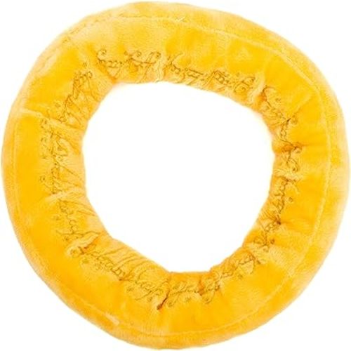 Buckle-Down The Lord of The Rings Squeaky Plush Dog Toy for Large, Medium & Small Dogs, The One Ring Golden Yellow, 2" x 7.5"