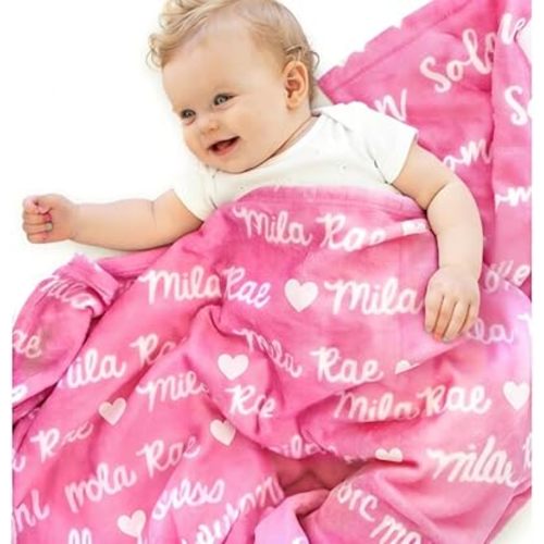 Ship Next Day,Easter Basket Stuffers for Toddler Baby Blanket Personalized,Custom Blanket with Kids Name Customized Fleece Throw Easter Blankets