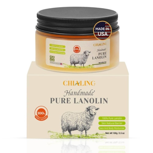 CHIALING Handmade Lanolin - 100% Pure Natural Australian Lanolin Cream - Made in USA - USP Grade Moisturizer for Dry/Cracked Skin, Nipple Discomfort, Lip Hydration & Eczema | Unscented, Additive-Free(3.5 oz)