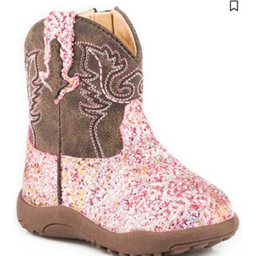 Roper Infant Girls' Glitter Southwestern Western Boots - Round Toe