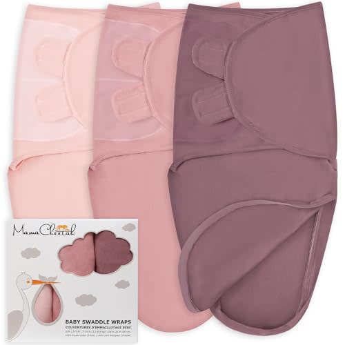 Mama Cheetah Baby Swaddle Blanket with Zipper, Newborn Swaddle Sack, Baby Swaddles Sleep Sack 0-3 Months, Baby Swaddle Wrap for Baby Girl