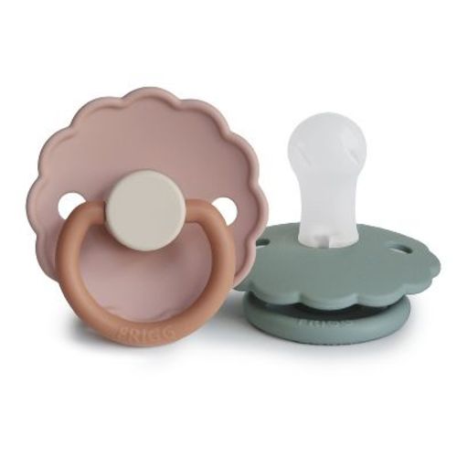 FRIGG Daisy Silicone Pacifier 2-Pack Biscuit/Lily Pad 0-6 months