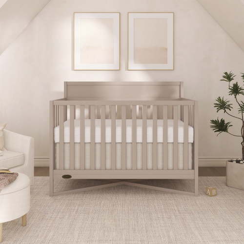 Dream On Me Owen 5-in-1 Convertible Crib, Greenguard Gold & JPMA Certified, Converts from Baby Crib to Toddler Bed, Kids Bed and Full Size Bed, Almond Butter