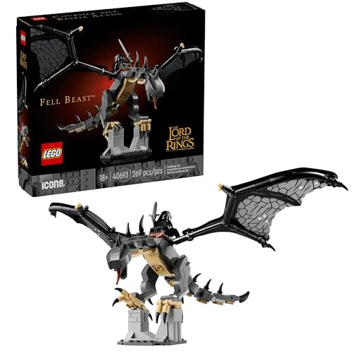 LEGO Icons The Lord of The Rings Fell Beast 40693 Building Set for Adults, Featuring Nazgûl Minifigure and Osgiliath Display, 269 Pieces