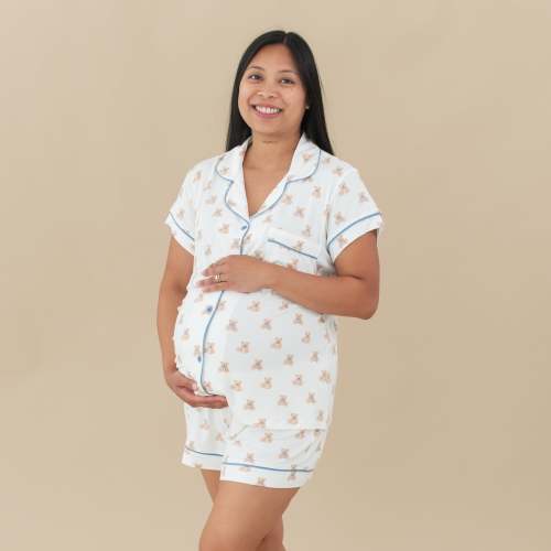 Women’s Short Sleeve Pajama Set in Teddy Bear