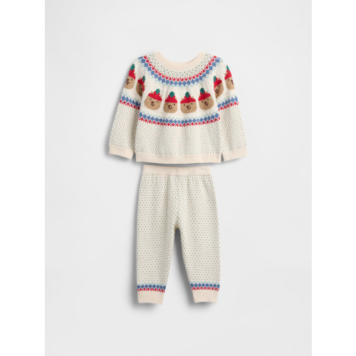 Baby Bear Fair Isle Sweater Outfit Set