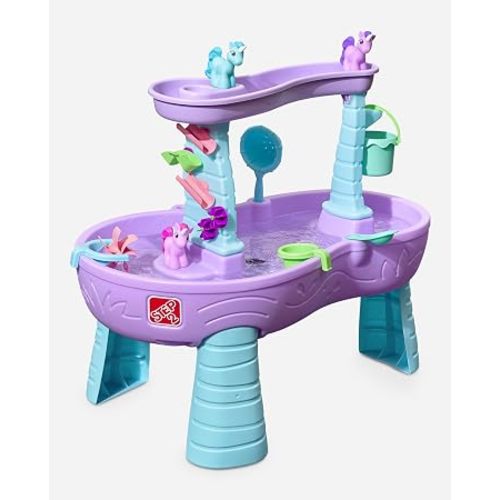 Step2 Rain Showers and Unicorns Water Table for Kids, Toddler Outdoor Sensory Play Table, 13 Accessories, Pink, Ages 18 Months+