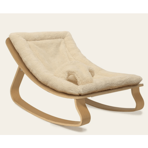 LEVO Baby Rocker in natural wood  Fur Milk – Charlie Crane Paris