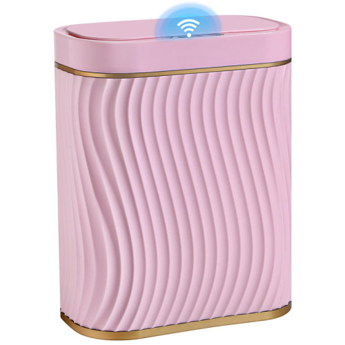 tangmaikeji Bathroom Small Trash Can With Automatic Touchless Lid, 2.6 Gallon Smart Garbage Can Narrow Waterproof Trash Bin For Bedroom, Office, Living Room (Gold Pink) | Wayfair