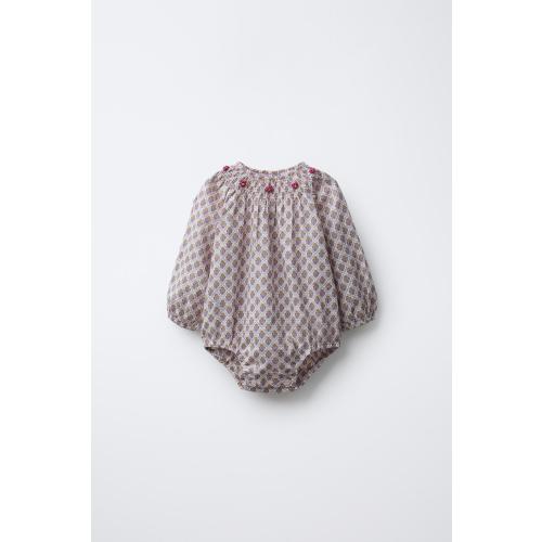 FLORAL PRINT ROMPER - Light pink | ZARA United States