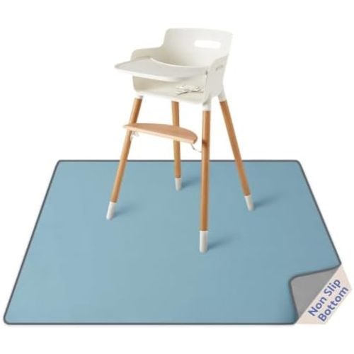 Blissful Diary Baby Splat Mat for Under High Chair, Splash Mat, Slate Blue