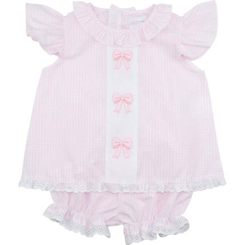 Shadow Embroidered Bow Diaper Set