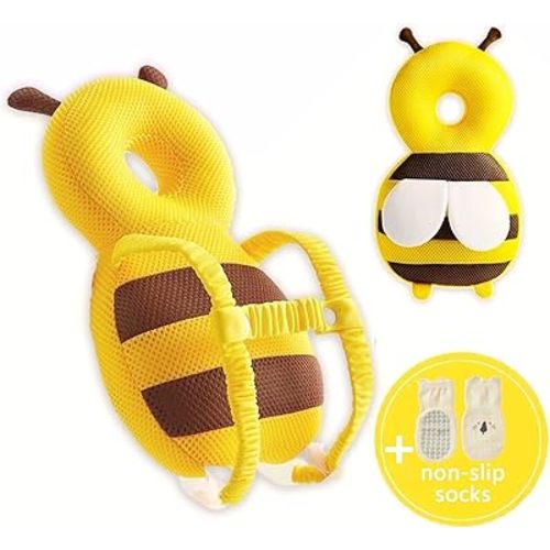 Baby Head Protector Backpack: Bee Soft Landing & Safety Toddler Fall Protection for Baby Crawling & Walking &Falling-Back Cushion for Infant