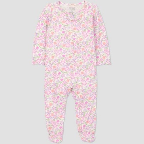 Carter's Just One You® Baby Girls' Comfy Soft Floral Sleep N' Play - Pink Floral 3M