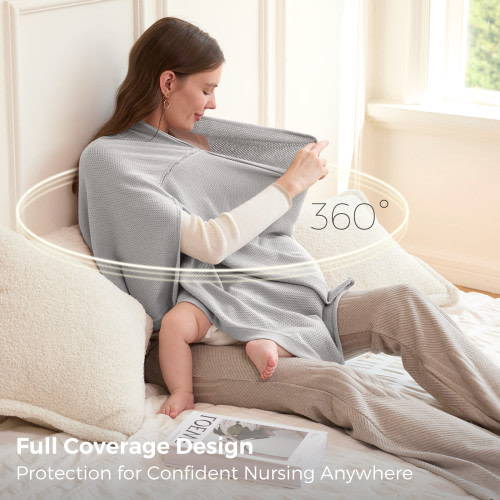 Nursing Cover - Muti-Use Privacy Poncho - Grey