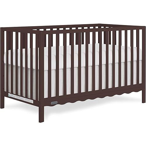 Dream On Me Synergy Wave 5-in-1 Convertible Crib in Chocolate Chip, JPMA & Greenguard Gold Certified, Converts from a Baby Crib to a Toddler Bed, Daybed, and Full-Size Bed