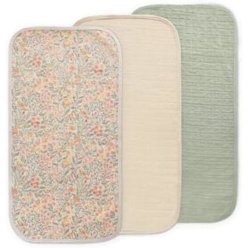 mushie Water Repellent Changing Pad Liners | Cotton (Pastel Blooms Combo)