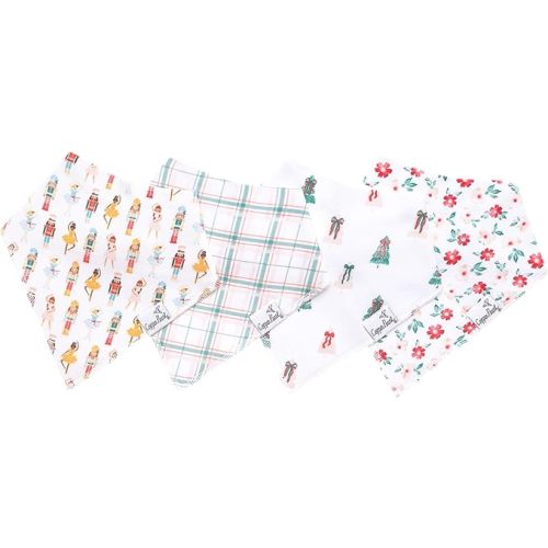 Copper Pearl Baby Bibs 4 Pack, Bandana Drool Bibs for Baby Girl & Boy, Soft Cotton Bibs for Drooling and Teething
