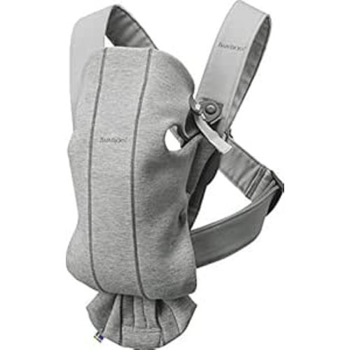 BabyBjörn Baby Carrier Mini, Light Gray, 3D Jersey | Infant Carrier (7-25 lbs), Ergonomic, Easy-to-Use