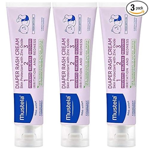 Mustela Baby Diaper Rash Cream 123 - Skin Protectant with Zinc Oxide - Fragrance Free & Paraben Free - with 98% Natural Ingredients - Various Packaging
