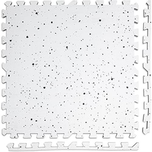 Play Platoon Non-Toxic Large Kids Play Mats for Floors, 9 Tile 72 x 72 inch - Extra-Thick Interlocking Comfortable Cushioned 24 x 24 in. Puzzle Mat with Border, Neutral Playmat Rug for Toddlers