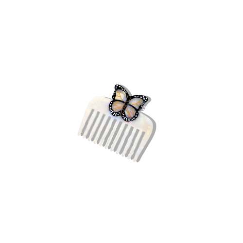 Hand-painted Monarch Butterfly Pocket Hair Comb | Eco-Friendly