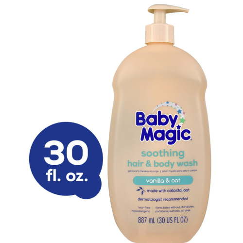 Baby Magic Soothing Hair & Body Wash for Children, Vanilla & Oat, Hypoallergenic, 30 fl oz