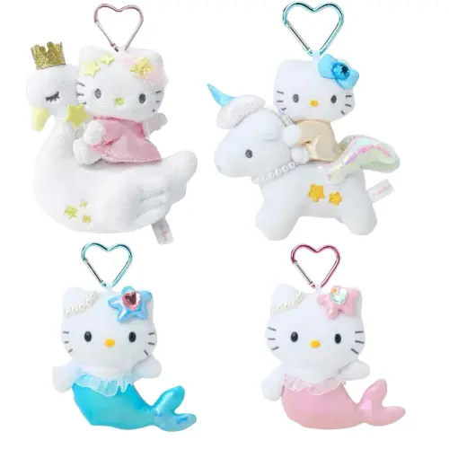 Sanrio Hello Kitty Princess Series Swan Plush Toy Keychain Unicorn Bag Charm Sparkling Mermaid Sweet Pendant Stuffed Doll Gifts - AliExpress