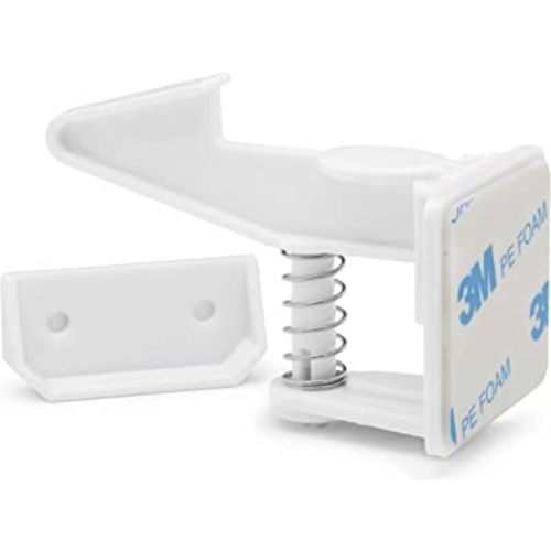 [12-Pack] Invisible Baby Proofing Cabinet Locks - No Drill Child Safety Drawer Latches - Adhesive Childproof Latch for Cabinets, Kitchen & Furniture - Secure Toddler & Infant Safety No Tools Required