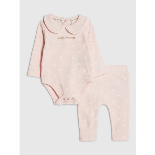 River Island Pink Little Princess Ribbed Bodysuit Set