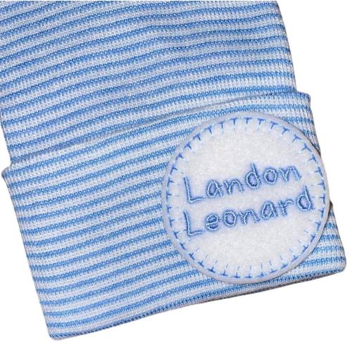 Newborn Hospital Hat Monogramed with Name! For a BOY or GIRL! You Choose Hat and Applique Color. 1st Keepsake! Super Cute! Personalized!!