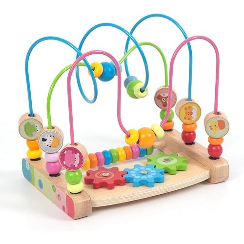 Bead Maze for Toddlers, Wooden Educational Abacus Beads Circle Toddler Toys