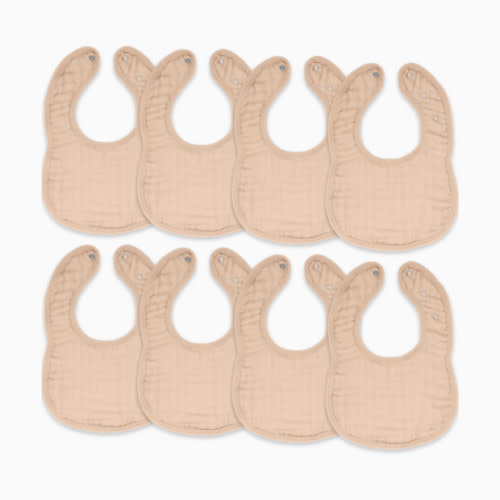 Muslin Bibs with Adjustable Snaps (8 Pack) - Blush