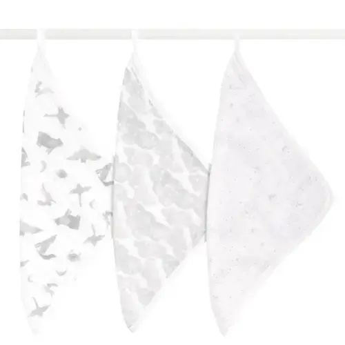 Organic Cotton Muslin Washcloths 3 Pack in map the stars | aden + anais