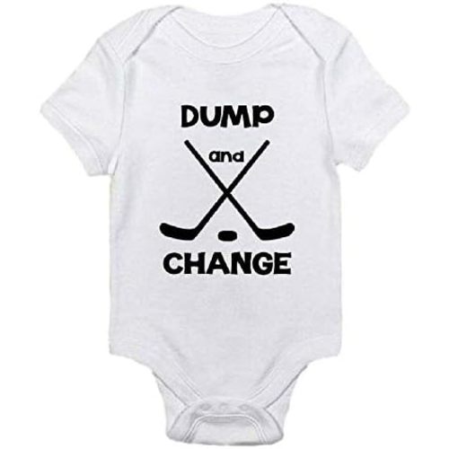 Cute Baby Hockey Bodysuit Creeper Dump and Change/Ice Ice Baby/Daddy Slipped One Past The Goalie