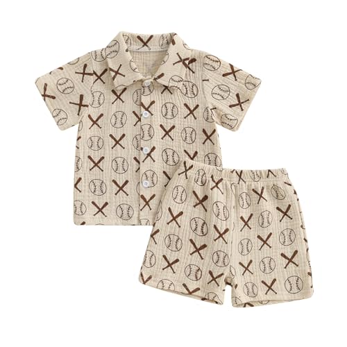 Fufuriprefer Toddler Baby Boy Clothes Summer Outfits Lapel Collar Vacation Short Sleeves Shirt Tops Shorts 2Pcs Set